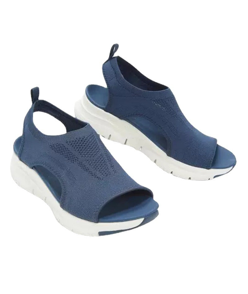 Damen Komfortable Sandaletten mit atmungsaktiver Strickoberfläche und ergonomischem Fußbett Echoarchiv