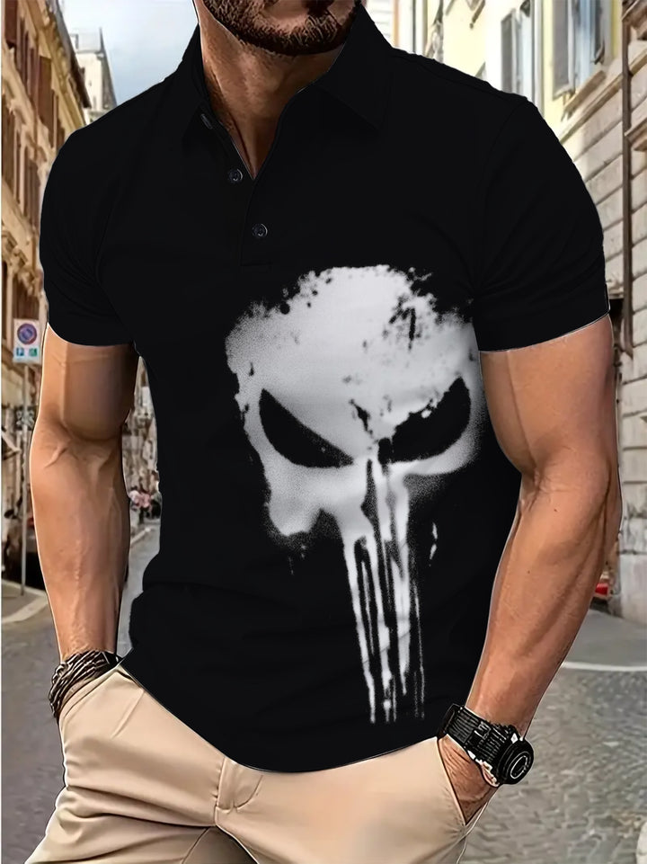 Herren Polo mit kreativem Graflikelement Echoarchiv
