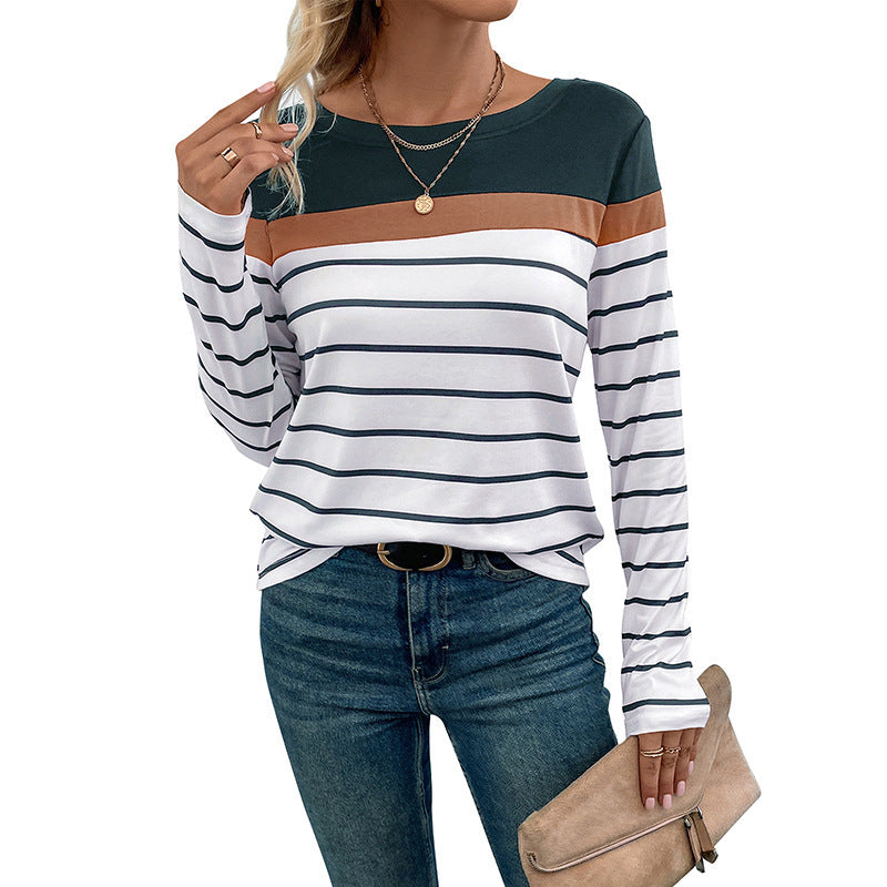 Damen Modisches Langarmshirt mit Streifen Echo Archiv