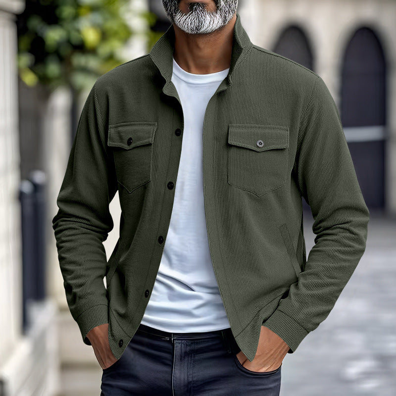 Herren lässige Hemdjacke im strukturierten Design Echoarchiv