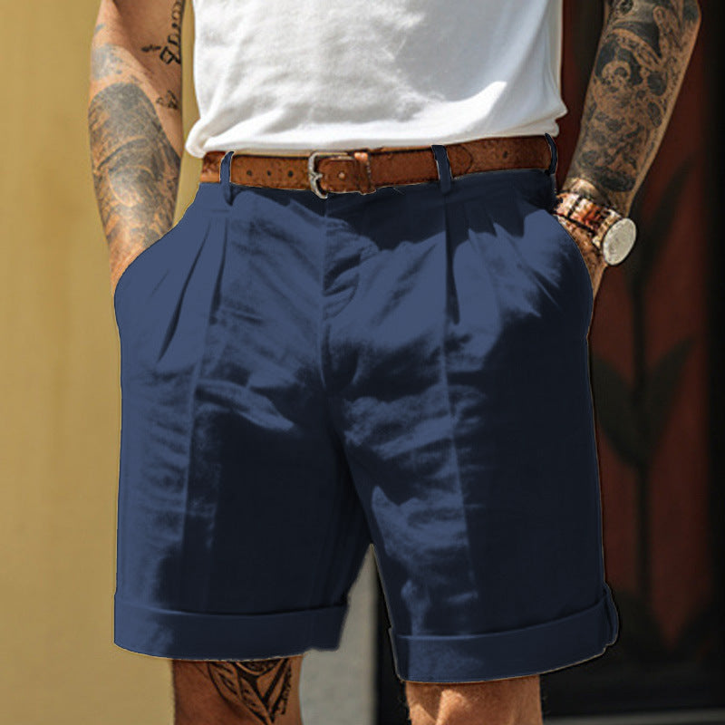 Herren Shorts aus atmungsaktivem Leinen mit praktischem Taschen-Design Echoarchiv