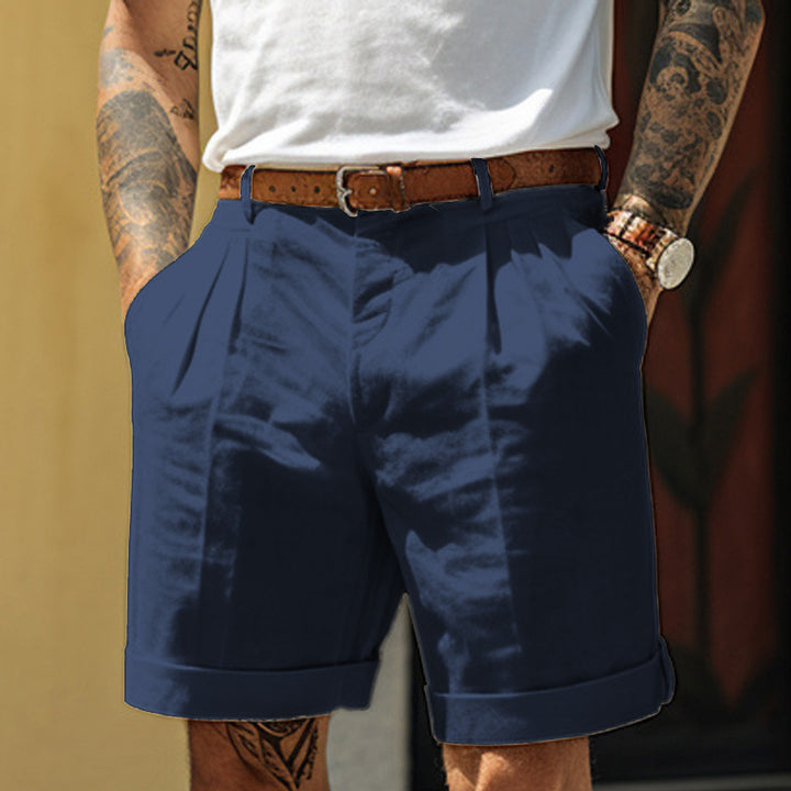 Herren Shorts aus atmungsaktivem Leinen mit praktischem Taschen-Design Echoarchiv