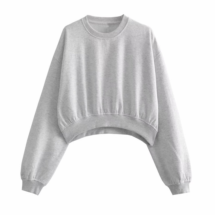 Damen Kurzes Oversize‑Sweatshirt mit gerafftem Saum und Ballonärmeln Echo Archiv