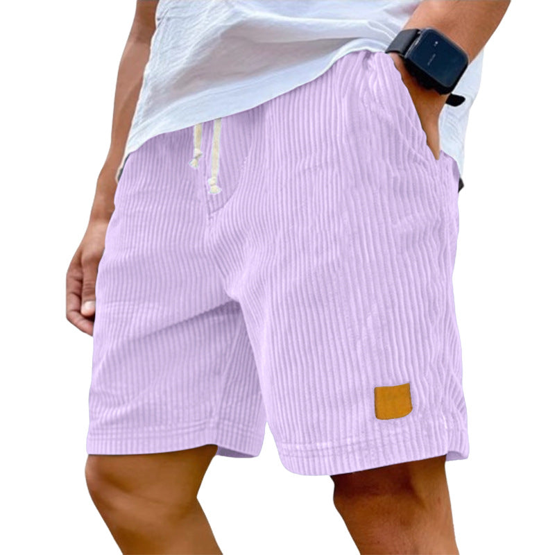 Herren nan Feincord-Shorts mit elastischem Tunnelzugbund, Kordelzug und tiefen Eingrifftaschen Echo Archiv