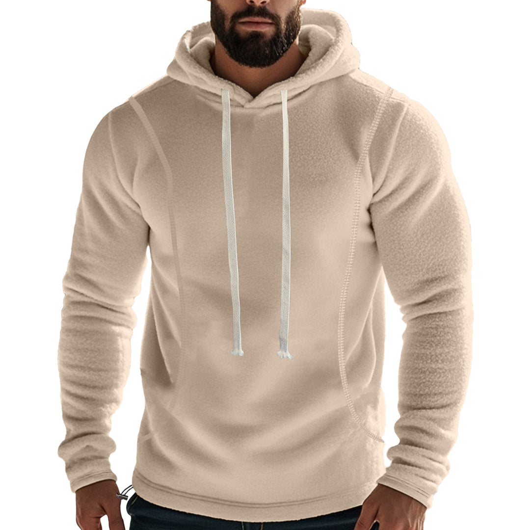 Herren Fleece-Kapuzenpullover mit hohem Kragen und Kängurutasche Echoarchiv