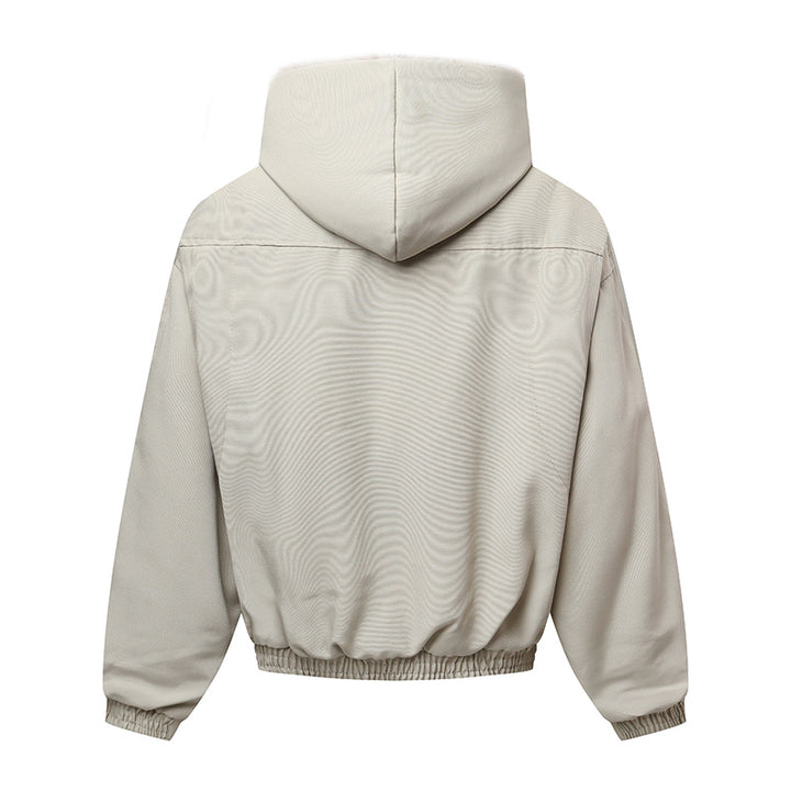 Unisex Kapuzenblouson mit wärmendem Teddyfutter, elastischem Saum und verdeckter Knopfleiste Echoarchiv