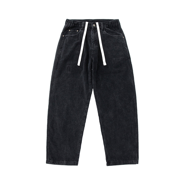 Herren Cordhose im Relaxed-Fit mit elastischem Tunnelzugbund und Used-Details Echoarchiv