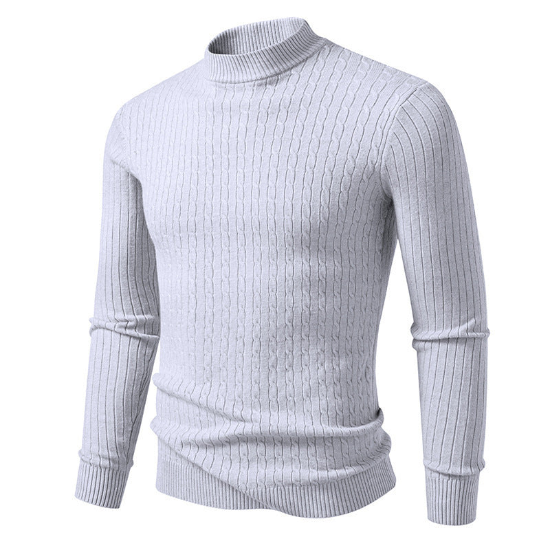 Herren Rollkragenpullover aus strukturiertem Strickmaterial Echoarchiv