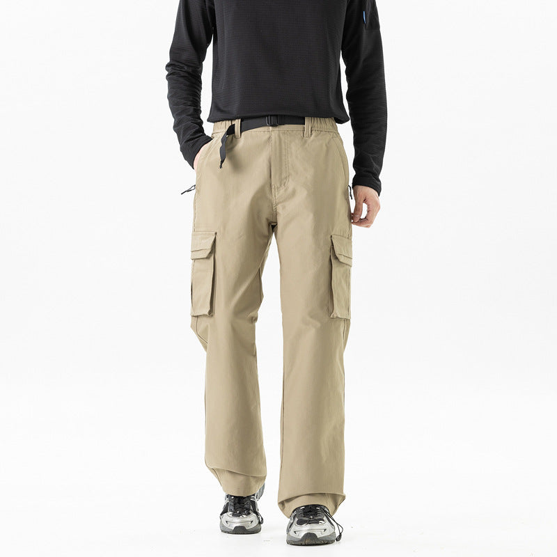 Herren Utility-Cargohose im technischen Trekking-Stil mit integriertem Gürtel und Mehrfach‑Taschen Echo Archiv