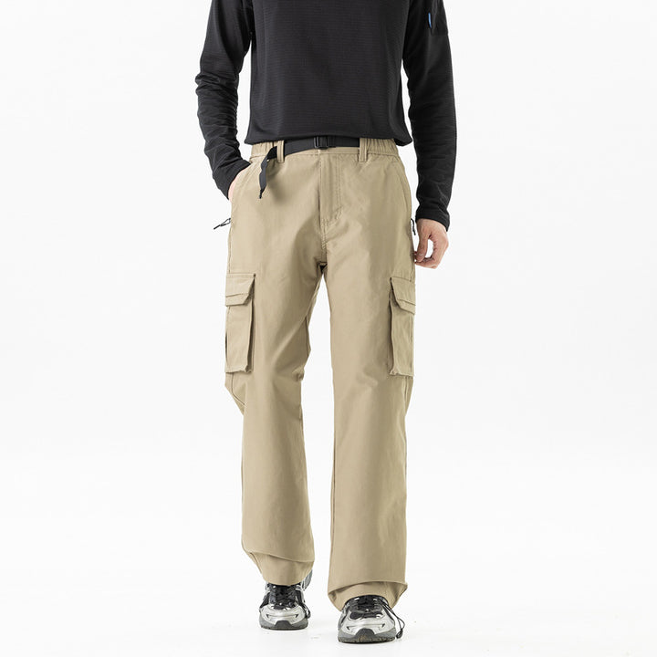 Herren Utility-Cargohose im technischen Trekking-Stil mit integriertem Gürtel und Mehrfach‑Taschen Echo Archiv