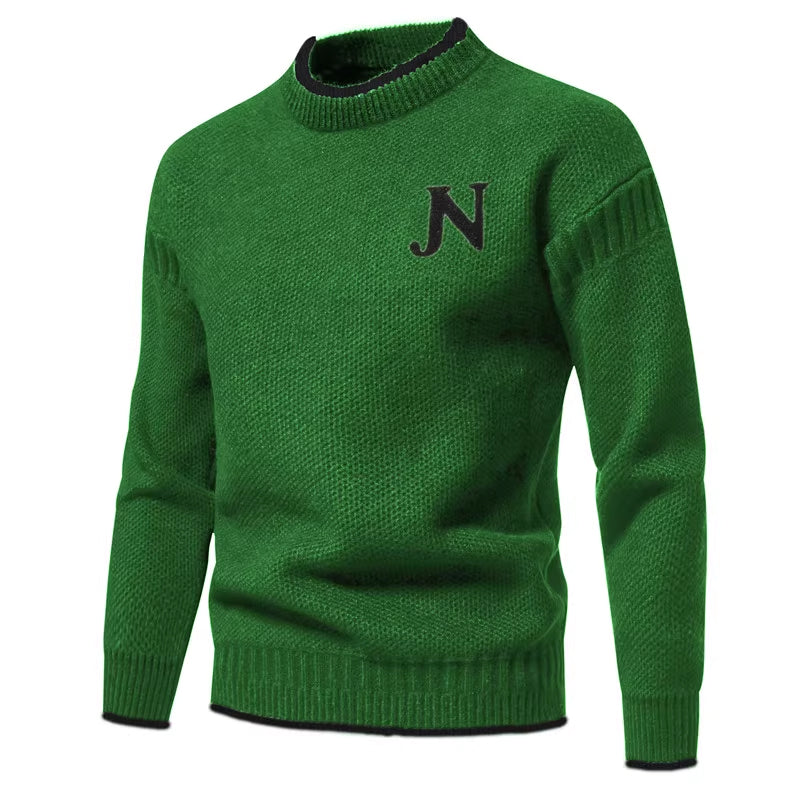 Herren Strukturierter Strickpullover mit Rundhalsausschnitt Echoarchiv