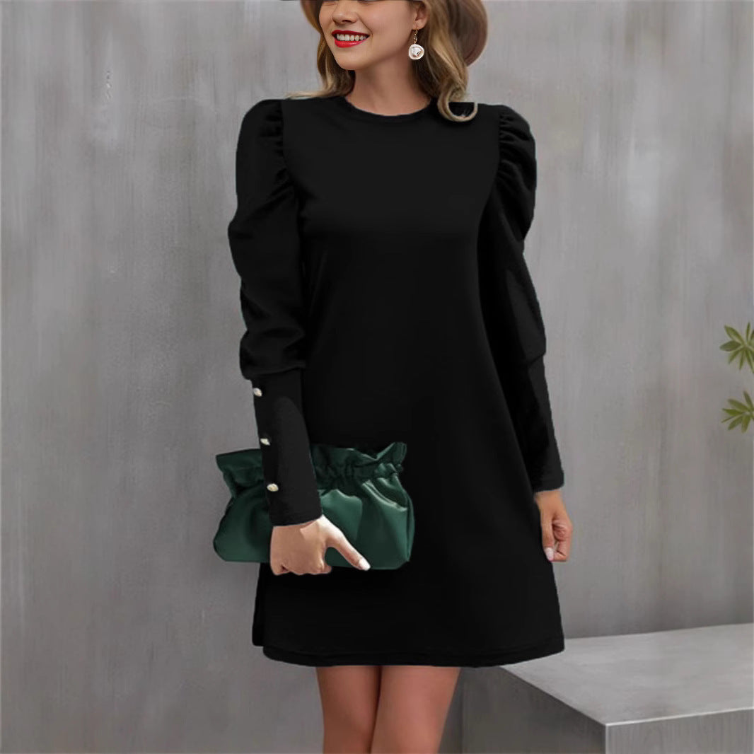 Damen Verspielt geschnittenes Langarmkleid Echo Archiv