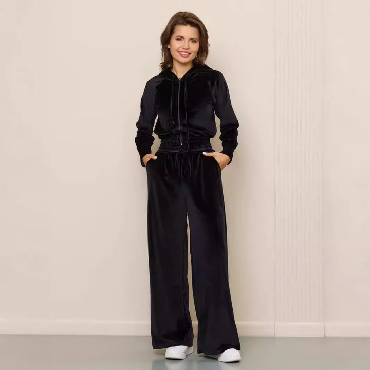 Damen Sportliches Fleece-Lounge-Set Echo Archiv