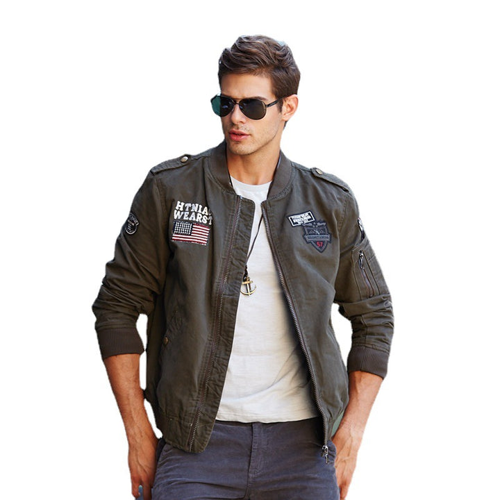 Herren stylische Bomberjacke mit praktischen Patches Echoarchiv