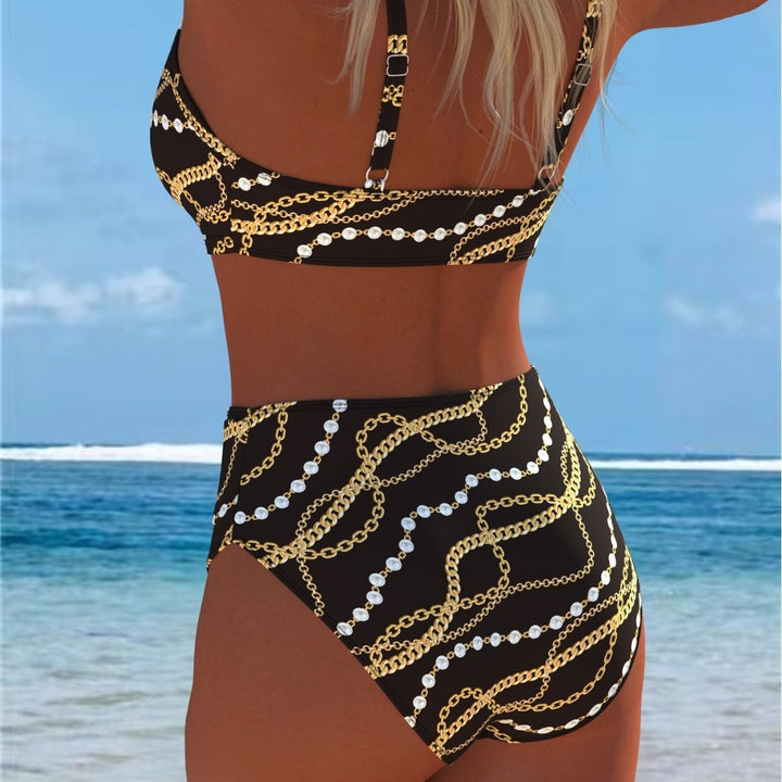 Damen Bikini-Set mit luxuriösem Ketten-Design und hohem Taillenbund Echo Archiv