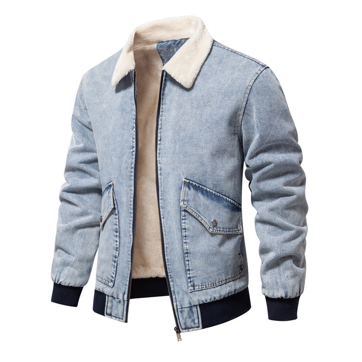 Herren Denimjacke mit warmem Fleecefutter und praktischen Taschen Echoarchiv
