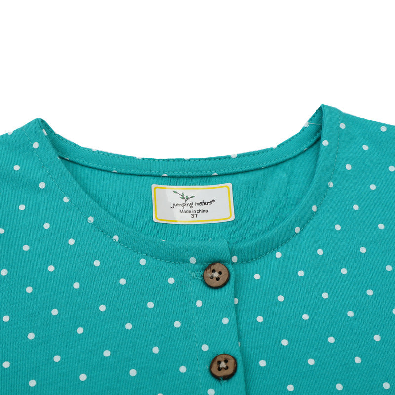 Mädchen Freizeitkleid mit knopfverzierter Brust Echo Archiv