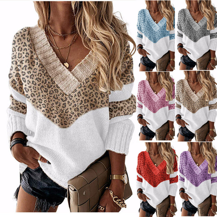 Damen nan V-Ausschnitt Strickpullover mit Chevron-Muster und Oversize-Schnitt Echo Archiv