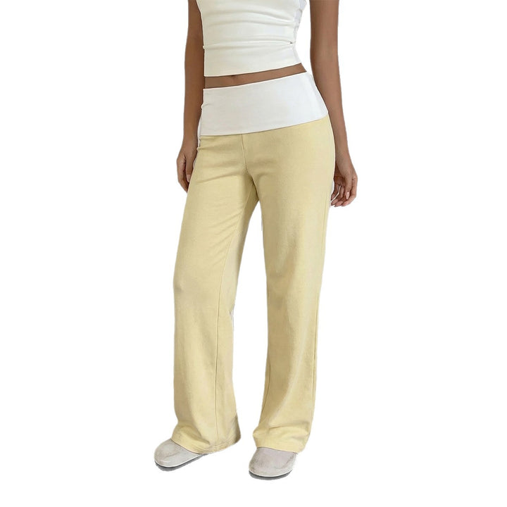 Damen nan weite Loungehose mit hohem Umschlagbund und fließendem Stretchjersey Echo Archiv