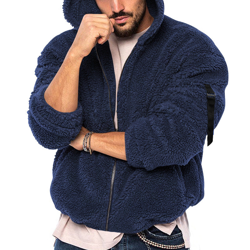 Herren Fleecejacke mit Kapuze und praktischem Reißverschluss Echoarchiv