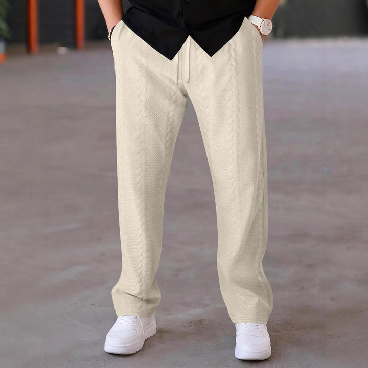 Herren Freizeit-Hose mit innovativem Textilmuster und elastischem Bund Echoarchiv