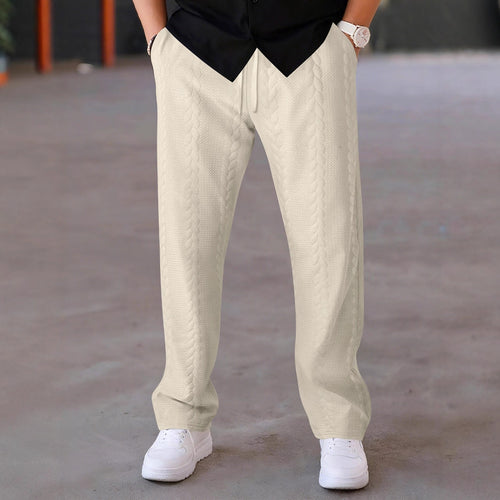 Herren Freizeit-Hose mit innovativem Textilmuster und elastischem Bund Echoarchiv