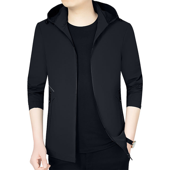 Herren Leichte Kapuzenjacke im urbanen Travel-Style mit Dreiviertelärmeln – Taviero