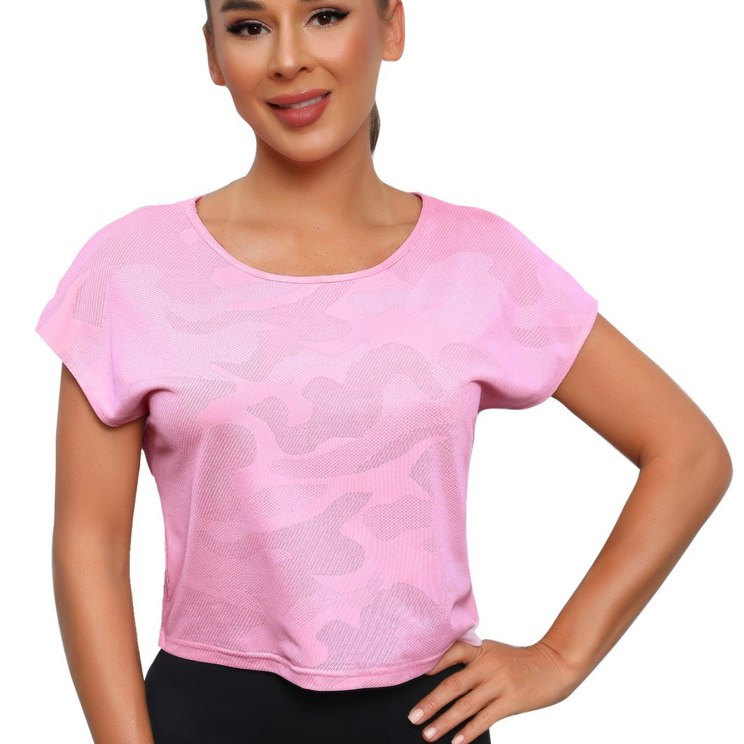 Damen Sportliches Crop-Top mit atmungsaktiver Netzstruktur Echo Archiv