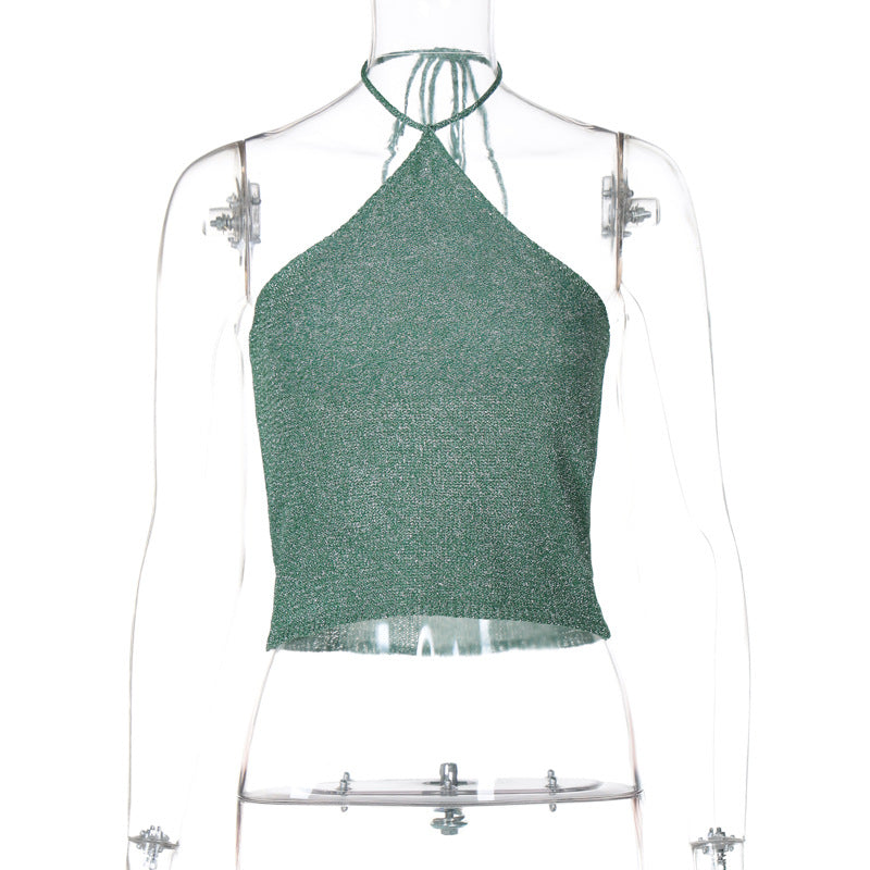 Damen Funkelndes Haltertop mit feinem Glitzermaterial Echo Archiv