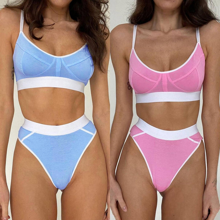 Damen Sportliches Bikini-Set mit verstellbaren Trägern und hohem Schnitt Echo Archiv