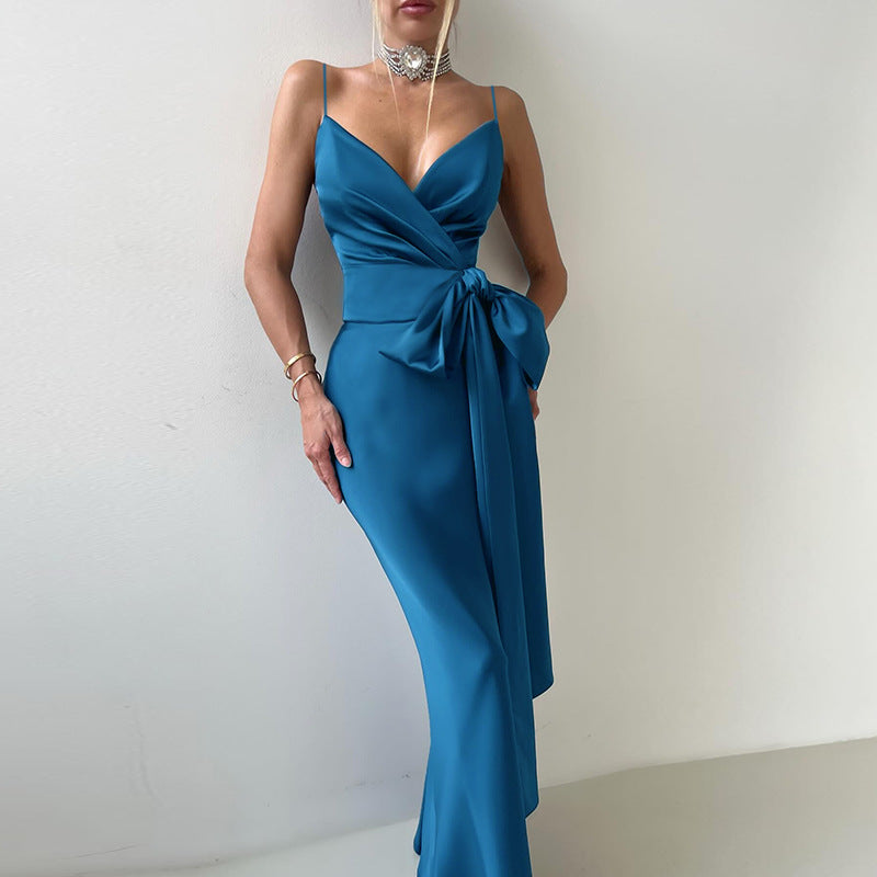 Damen elegantes Abendkleid mit Chiffon-Schleife Echo Archiv