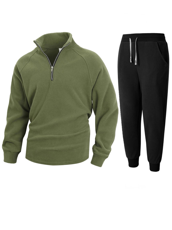 Herren Fleece-Relaxanzug mit halblangem Reißverschluss Echoarchiv