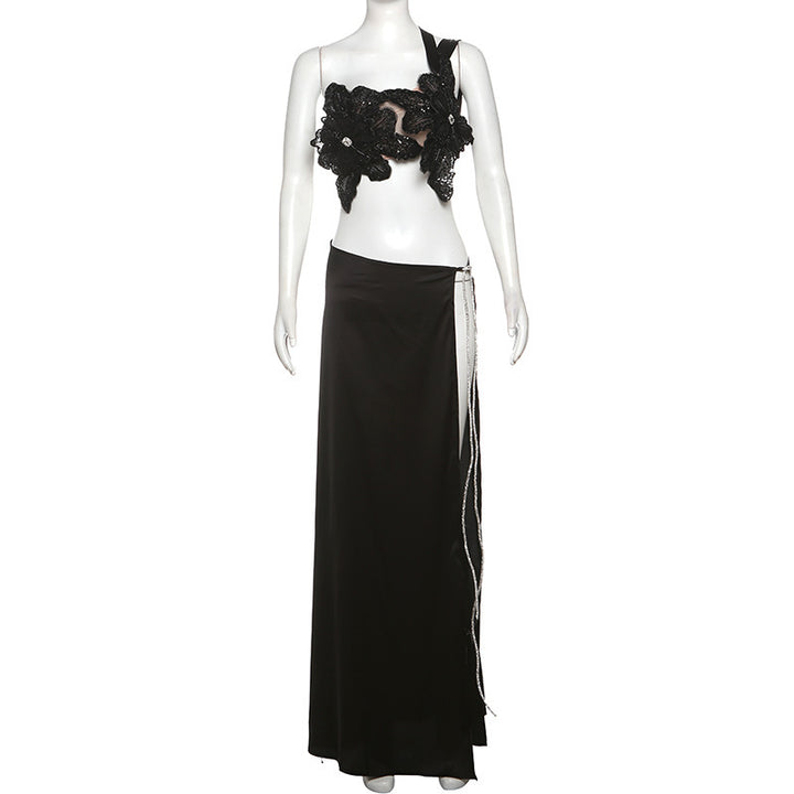 Damen Elegantes Abendkleid mit floralen Applikationen und schwingendem Tüllrock Echo Archiv