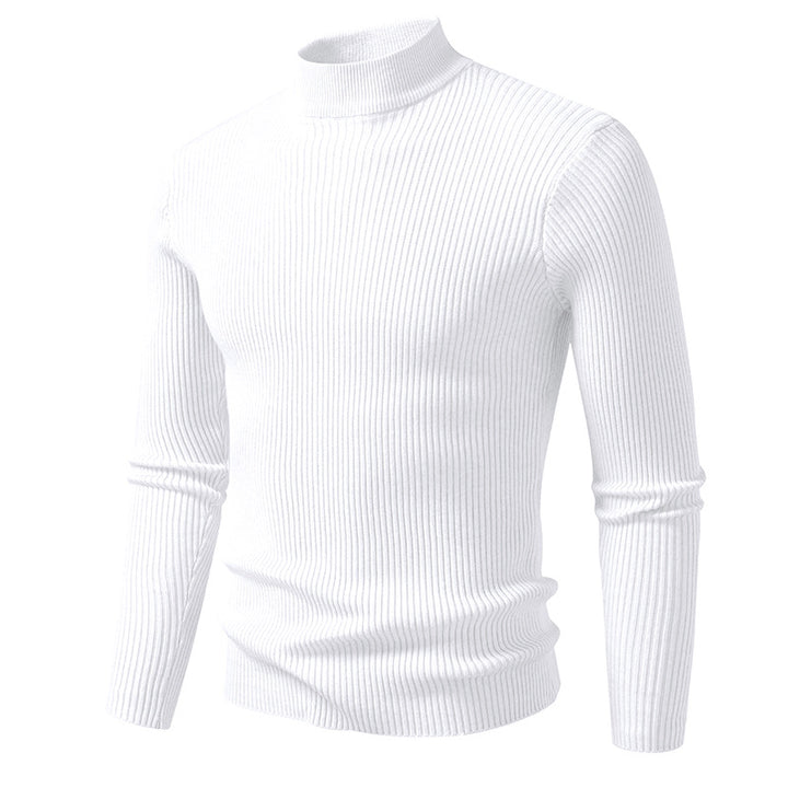 Herren Hochwertiger Rollkragenpullover aus Rippenstrick Echoarchiv