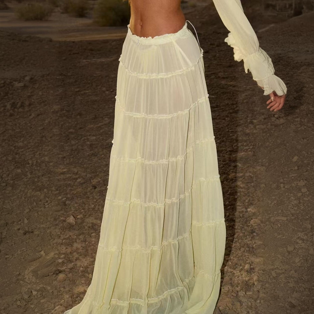 Damen luftiges Strandkleid mit Rüschen Echo Archiv