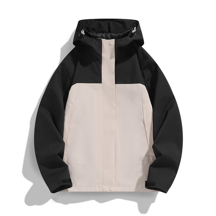 Herren Zweifarbige Softshell-Fieldjacke mit Kapuze, winddichtem Obermaterial und minimalistischen Eingriffstaschen Echo Archiv