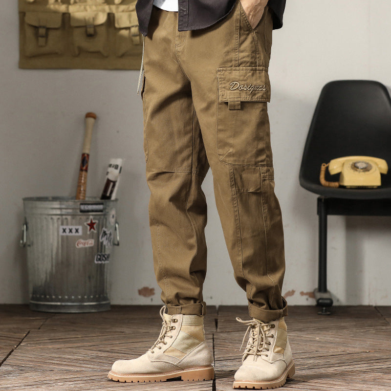 Herren Cargohose im Military-Look mit verstärkten Knien und elastischem Beinabschluss Echoarchiv