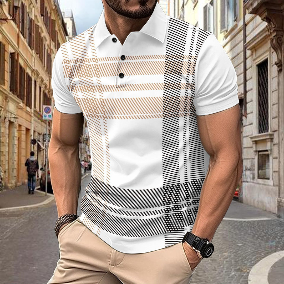 Herren Poloshirt mit modernem Karomuster Echoarchiv