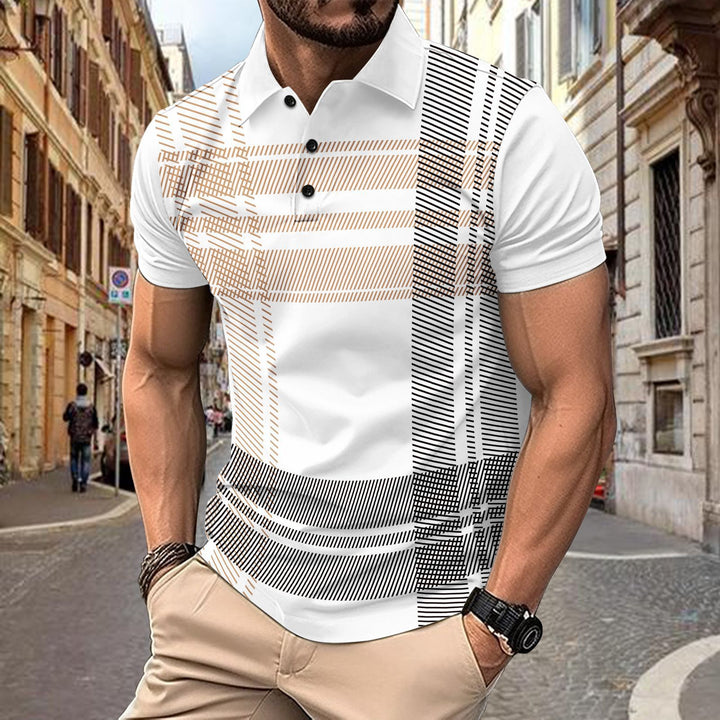 Herren Poloshirt mit modernem Karomuster Echoarchiv