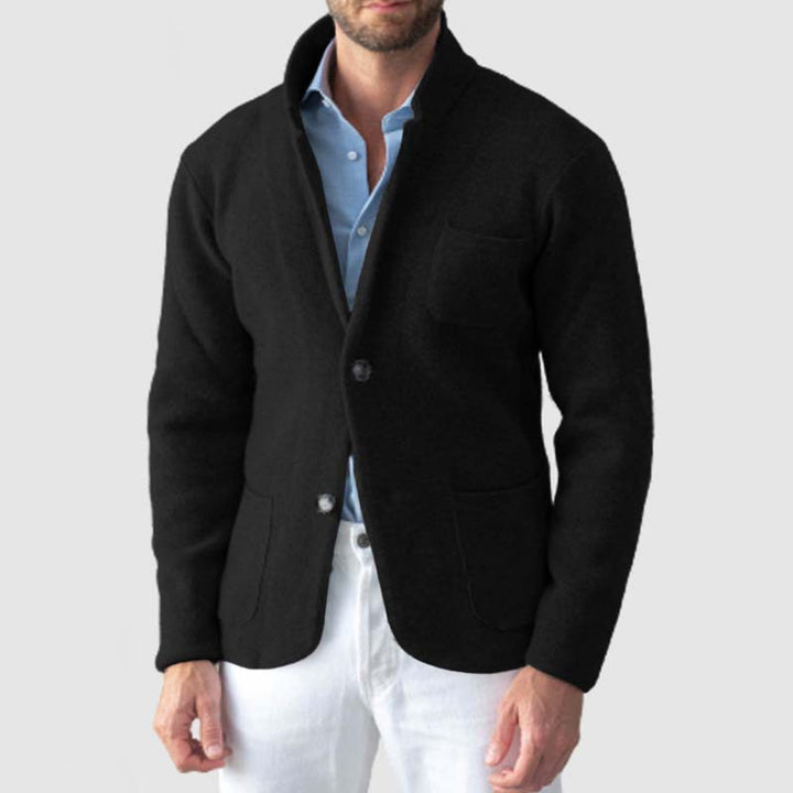 Herren elegante Strickjacke mit hochwertigen Knopfdetails und praktischen Taschen Echoarchiv