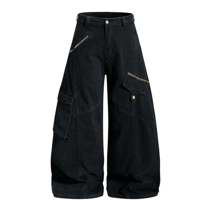 Damen Hochgeschnittene Baggy-Culotte mit Multi-Cargo-Taschen Echoarchiv
