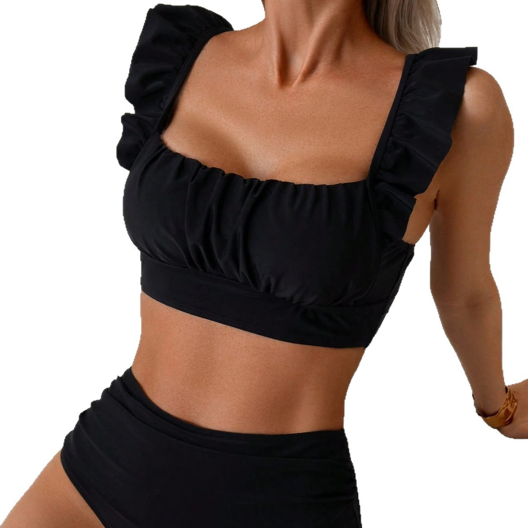 Damen Hochgeschnittener Bikini mit Rüschenoberteil Echo Archiv