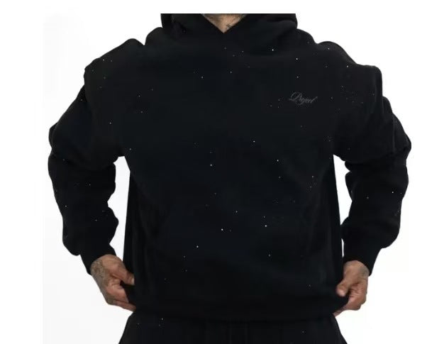 Herren nan weite Komforthose mit geradem Bein, elastischem Kordelbund, dezenter Schriftzug-Stickerei und feiner Sprenkeloptik Echo Archiv