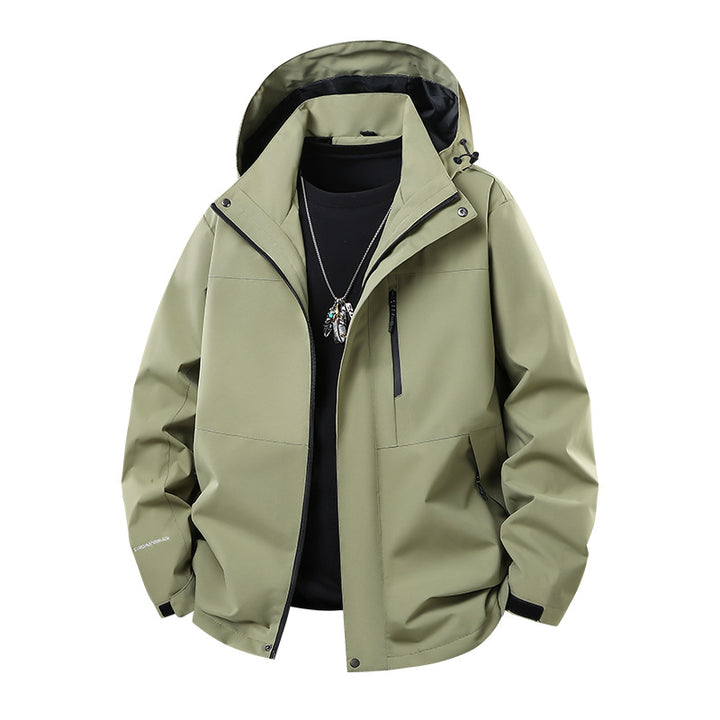 Herren Technische Softshell‑Regenjacke mit verschweißten Nähten, verstellbarer Kapuze und wasserabweisenden Reißverschlüssen Echo Archiv