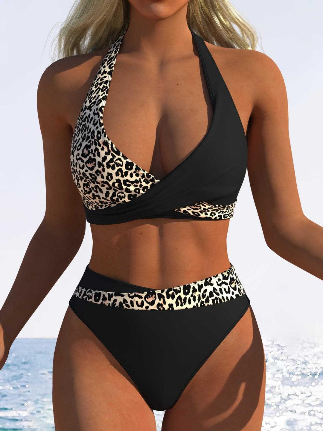 Damen Bandeau-Bikini mit floralem Muster und hohem Beinausschnitt Echo Archiv