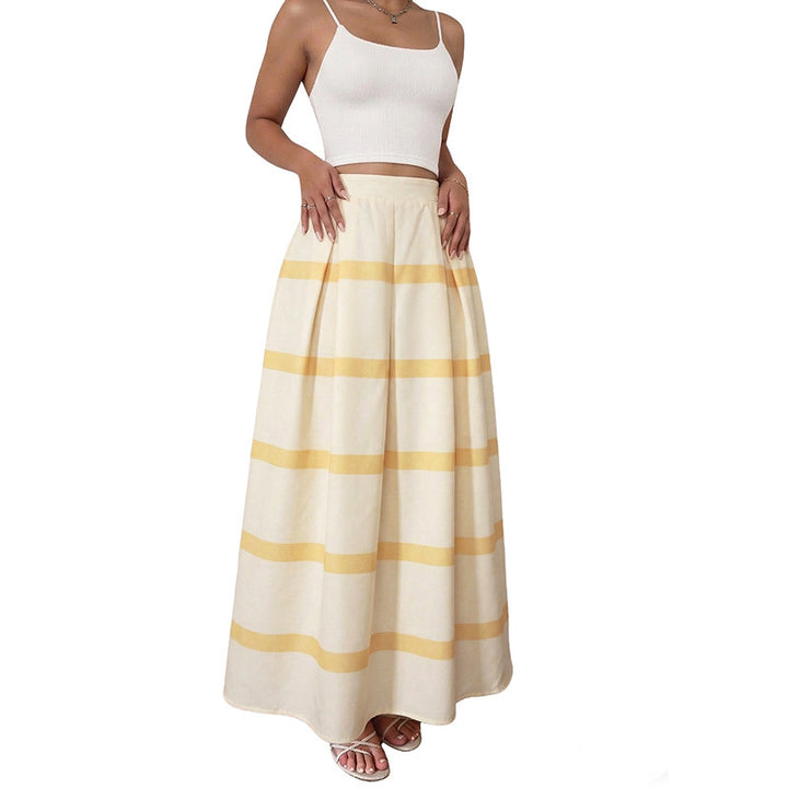 Damen Eleganter Maxirock mit Streifen Echo Archiv