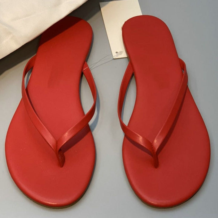Damen stilvolle Flip-Flops mit glänzendem Riemendesign Echoarchiv