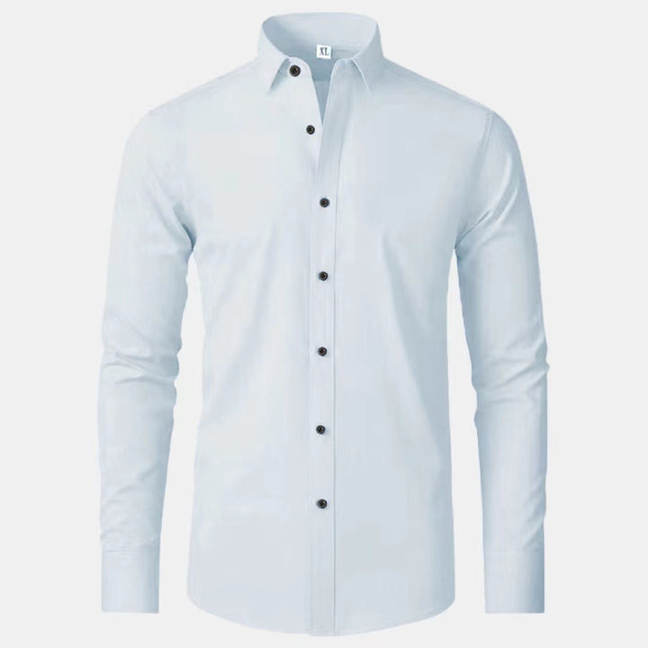 Herren Langarmhemd mit elegantem Schnitt und stilvollen Knopfdetails Echoarchiv