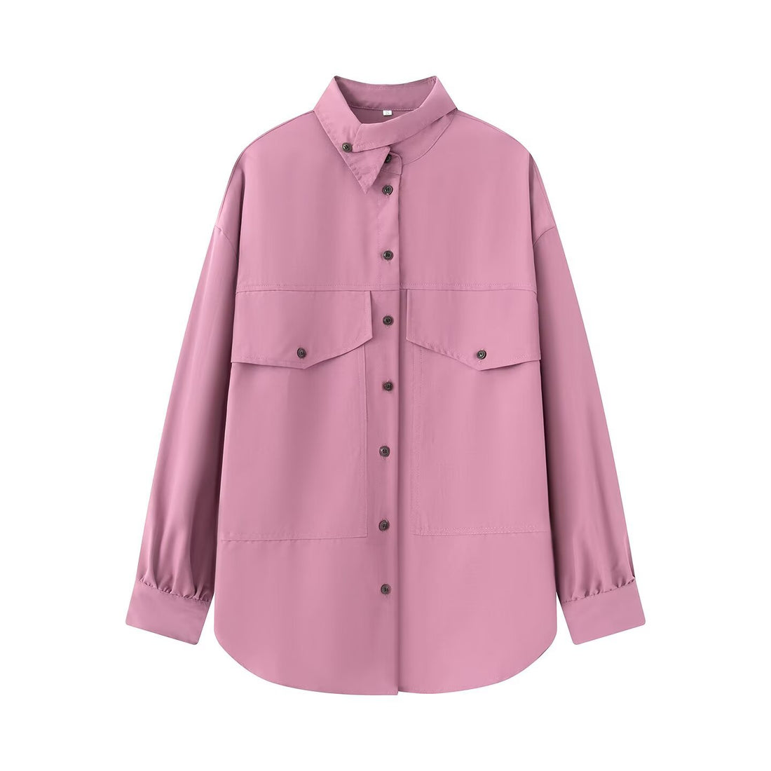 Damen Oversize-Hemdbluse mit großen Pattentaschen und verlängertem Saum Echo Archiv