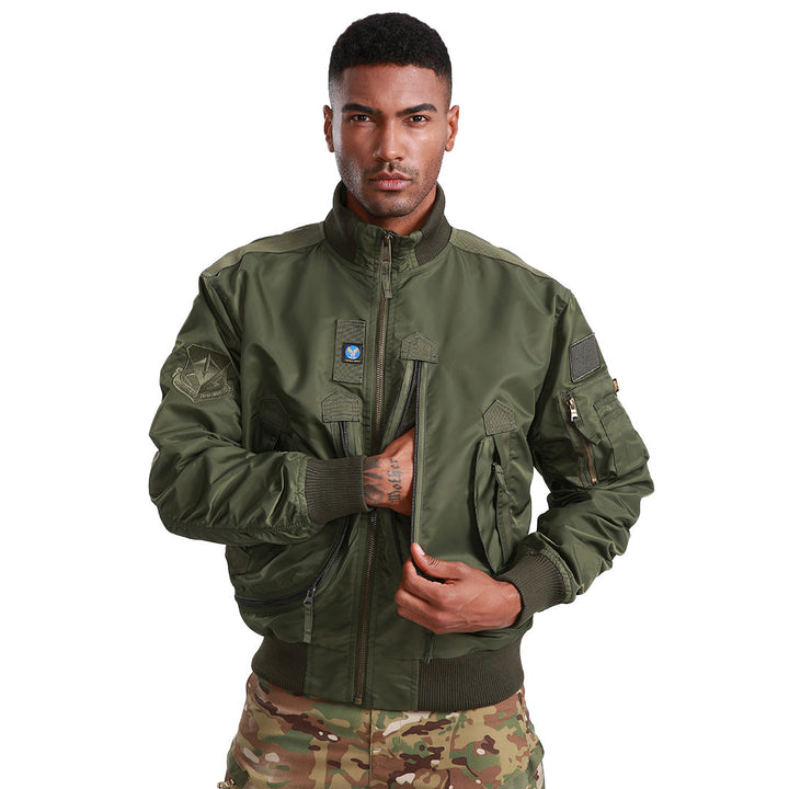 Herren Piloten-Bomberjacke mit Utility-Taschen und geripptem Stehkragen Echo Archiv
